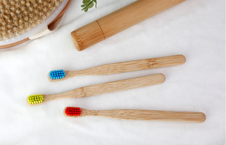 Eco-friendly soft bristle bamboo toothbrush for kids