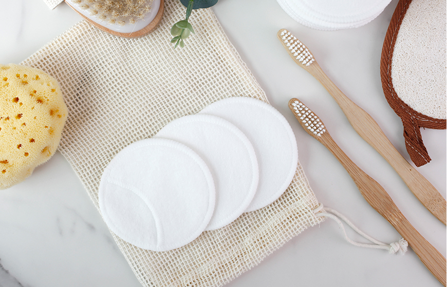 Eco-friendly bamboo cotton makeup remover pads