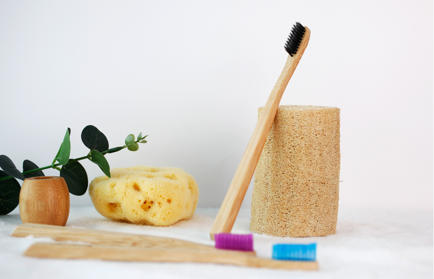 Eco-friendly soft bristle bamboo toothbrush